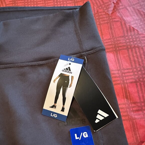 Women's Adidas 3-Stripe 7/8 Style Side Pocket Legging Size L NWT - Picture 2 of 8